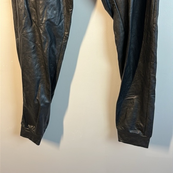 Commando Womens Black Faux Leather Joggers Pants Size M Relaxed Fit Stretch Chic - Picture 7 of 13